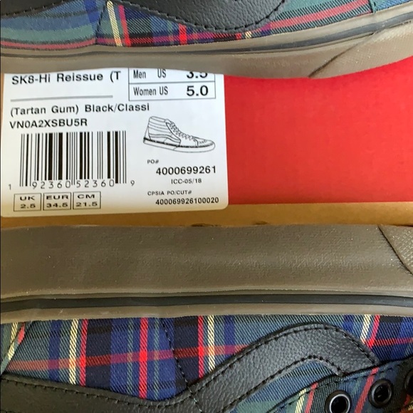 VANS SK8-Hi REISSUE TARTAN GUM BLACK/CLASSIC WMNS - Picture 12 of 16
